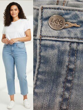 Y2K light wash cropped jeans - Lee Riders brand